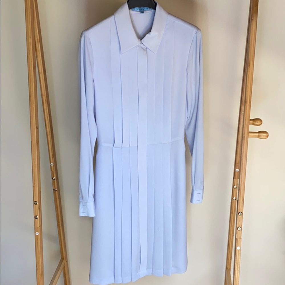 Gray blue pleated dress